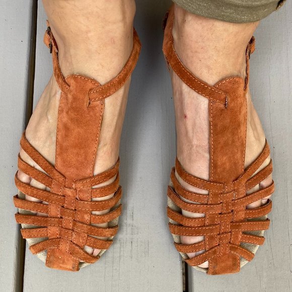 Orange Suede Sandals - Picture 5 of 6